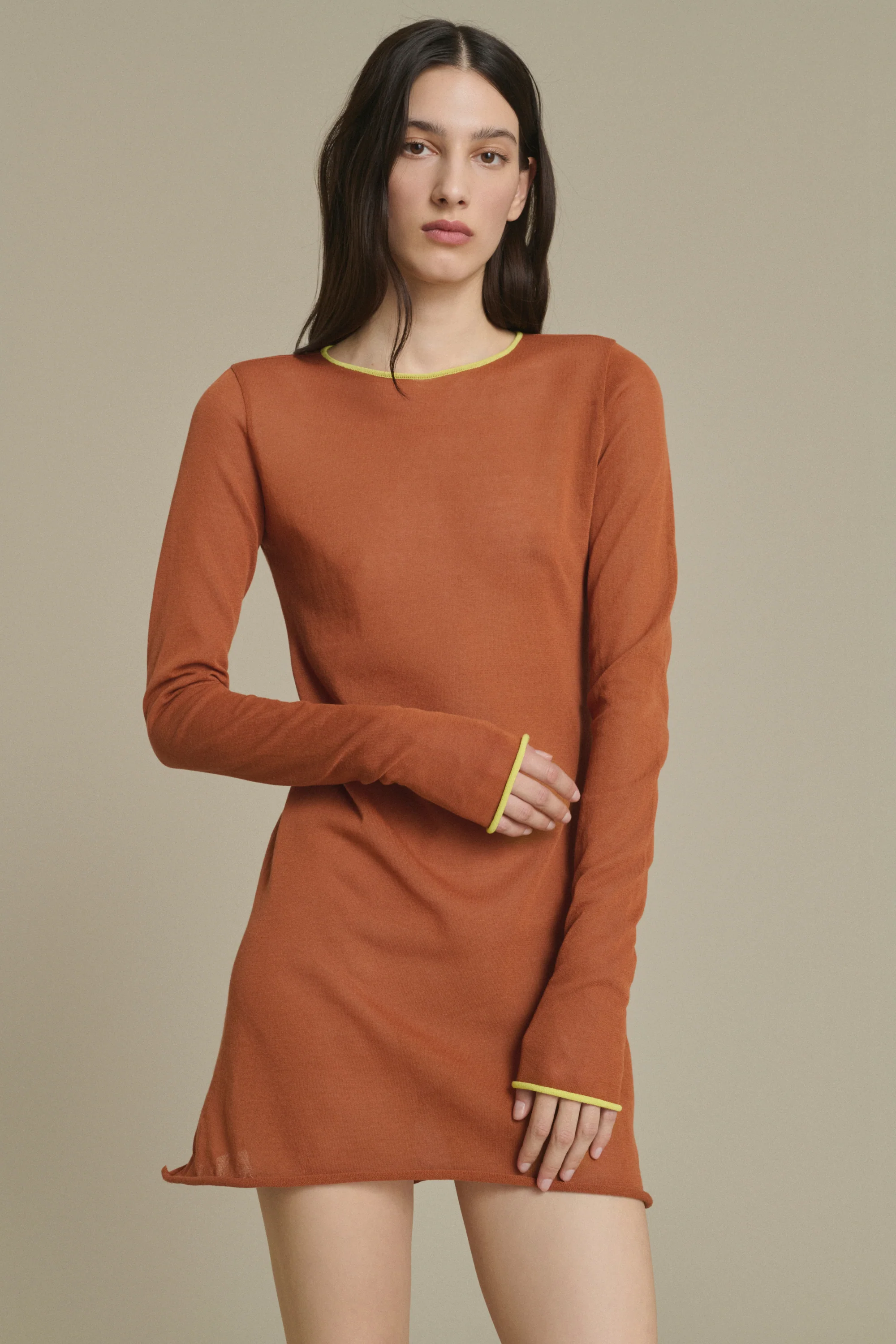 IRENE MINI DRESS BROWN - Image 3