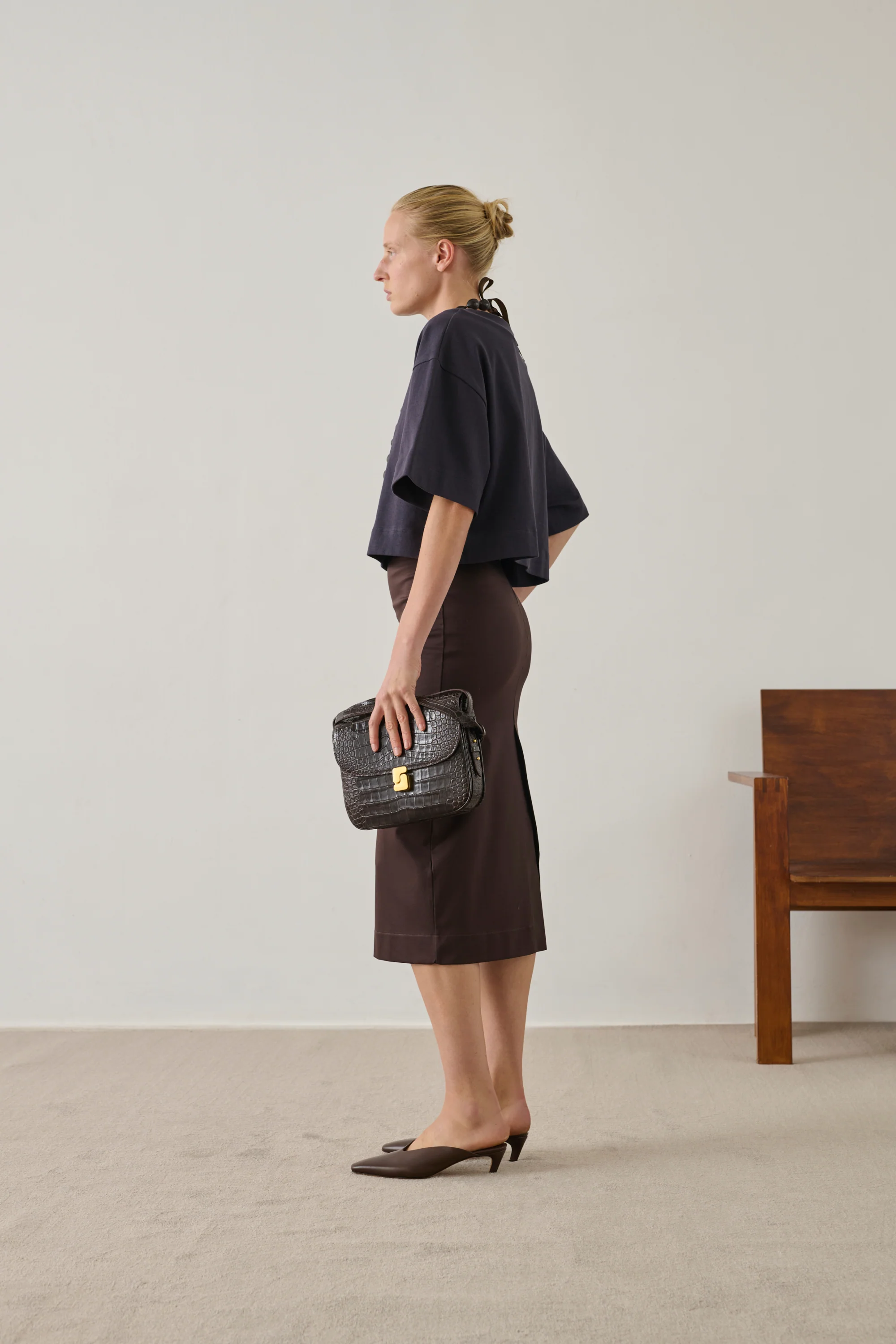 BAG BELLISSIMA MAXI BROWN CROC - Image 2