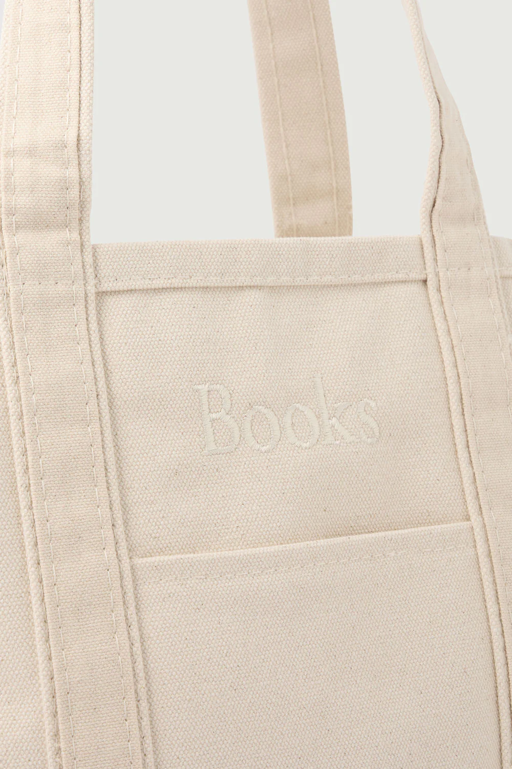 MEDIUM ECRU BOOKS TOTE - Image 2